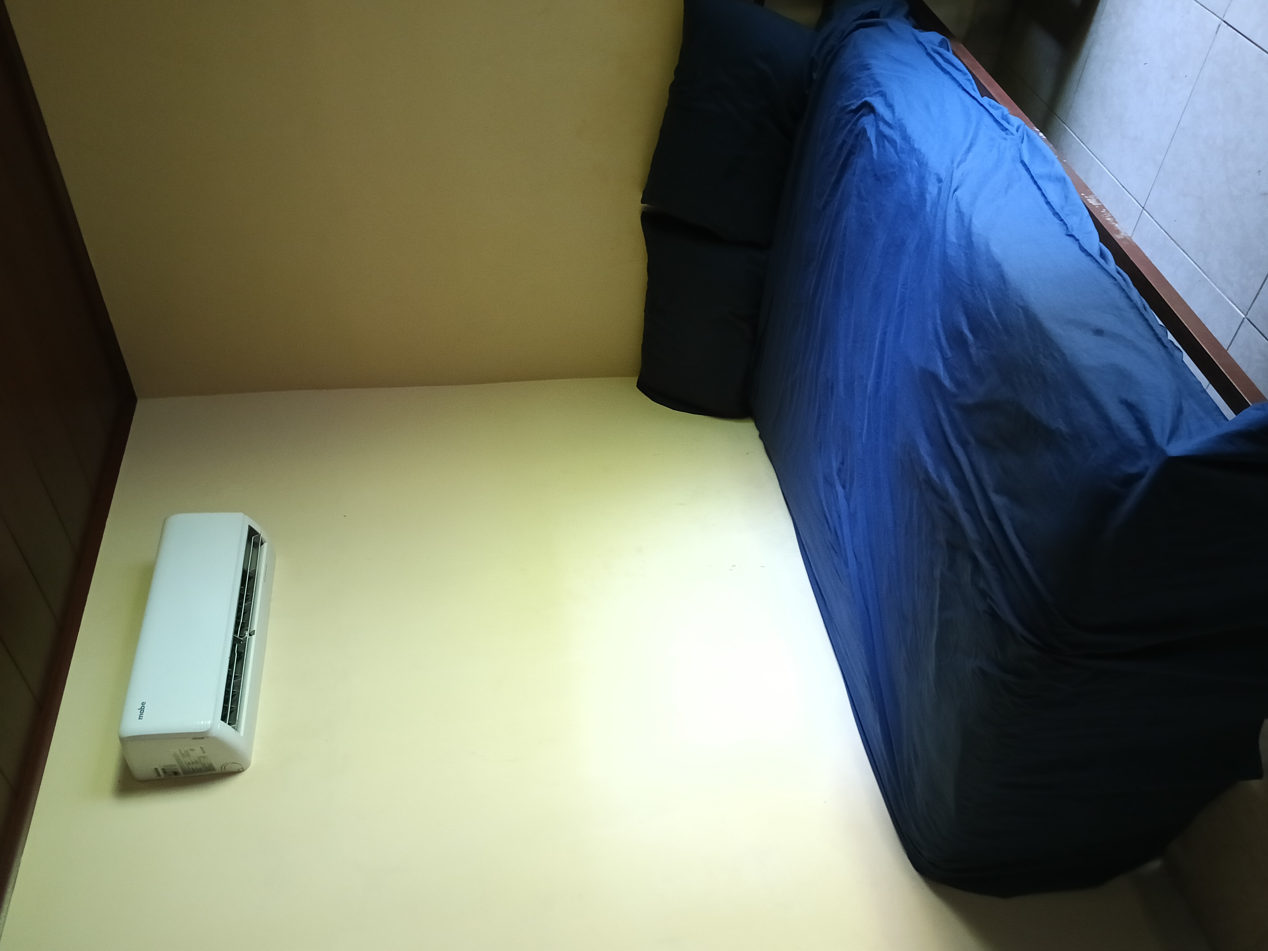Bedroom with AC unit
